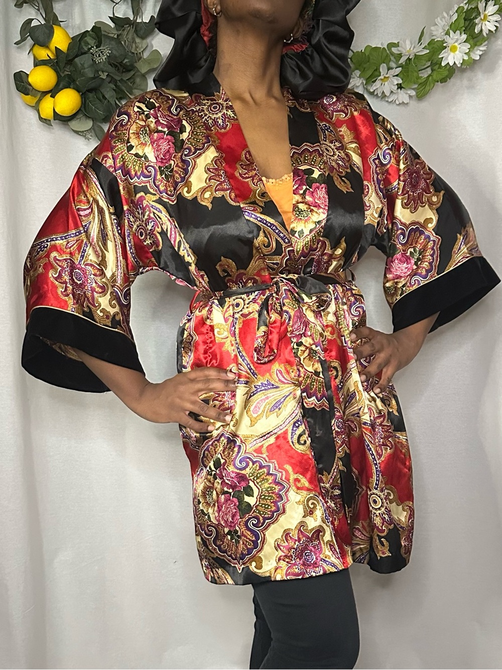 California Dynasty vintage 80s 90s kimono sleepwear robe